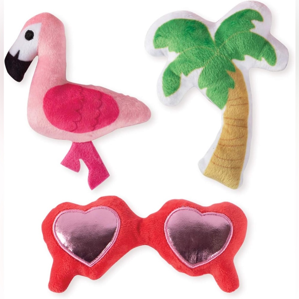 Fringe Studio Squeaker Pet Tropical Toy Set, Set of 3
